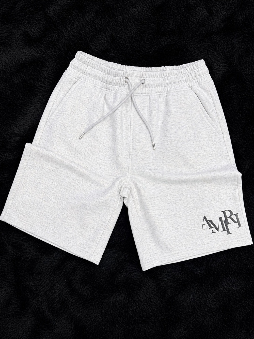AMIRI Light Gray Logo Cotton Athletic Shorts